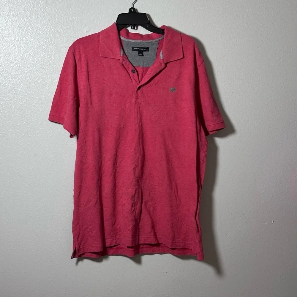 Banana Republic Men Casual Red/Orange‎ Polo Shirt Short Sleeve size Large.